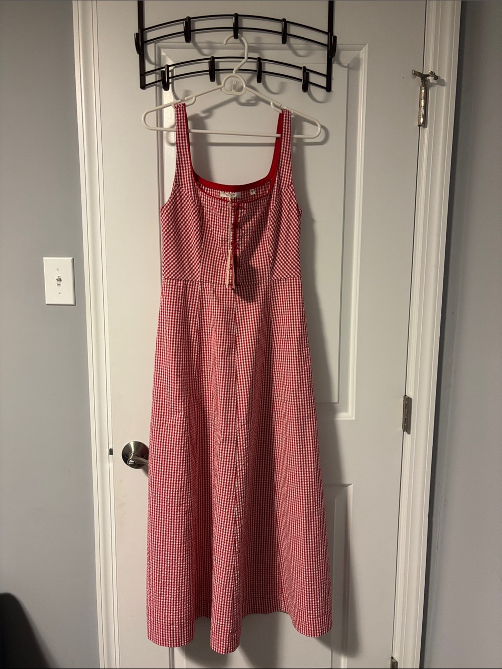 DÔEN Delaney Dress in Rouge La Maddalena Gingham, NWT - Picture 9 of 12